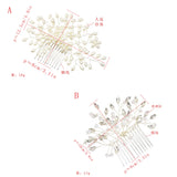 Crystal Pearls Hair Combs for Women Wedding Hair Accessories
