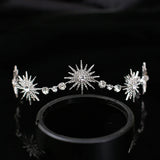 Star Rhinestone Crown Headband Crystal Tiara Bridal Hair Jewelry