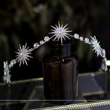 Star Rhinestone Crown Headband Crystal Tiara Bridal Hair Jewelry