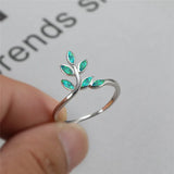 Vintage Green Opal Rose Silver Wedding Ring