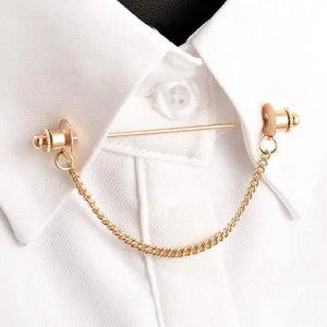 Metal Collar Brooch Chain Tassel Suit Pin Wedding Jewelry