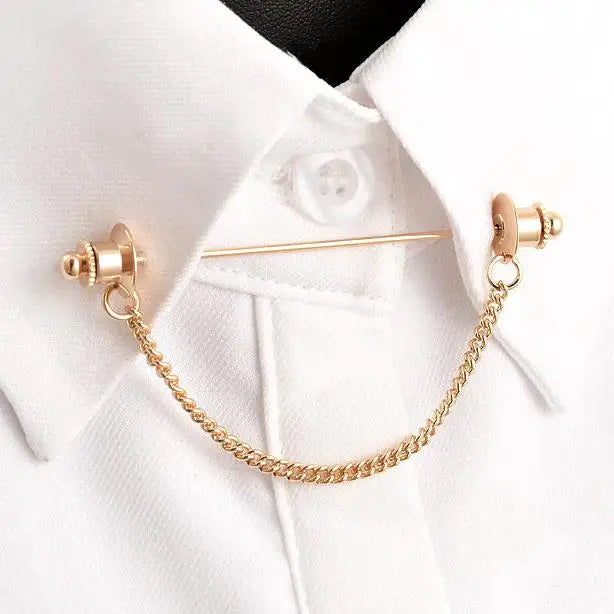 Metal Collar Brooch Chain Tassel Suit Pin Wedding Jewelry