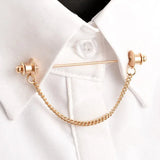 Metal Collar Brooch Chain Tassel Suit Pin Wedding Jewelry