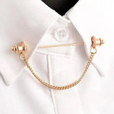 Metal Collar Brooch Chain Tassel Suit Pin Wedding Jewelry
