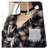 Crystal Tassel Brooch Pearl Rhinestone Corsage Suit Pin