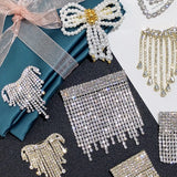 Crystal Tassel Brooch Pearl Rhinestone Corsage Suit Pin