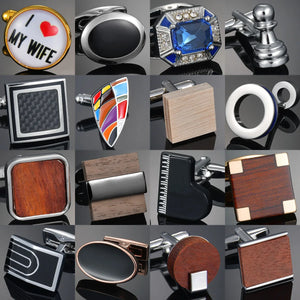 Wooden/Fabric/Gems/Enamel Cuff Links for Men Shirt