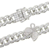 Butterfly Cuban Chain Bracelet Iced Out Miami Chain For Women Men