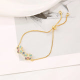 Colorful Crystal Zircon Butterfly Bracelet 18K Women Bangle