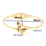 Golden Crystal Butterfly Bangle Bracelet High Stainless Steel Cuff Jewelry