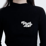 Butterfly Pearl CZ Crystal 925 Sterling Silver Brooches for Women