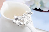 Butterfly Pearl CZ Crystal 925 Sterling Silver Brooches for Women