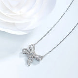 Butterfly Pendant AAAAA Zircon CZ 925 Silver Necklace Women Bridal Jewelry