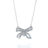 Butterfly Pendant AAAAA Zircon CZ 925 Silver Necklace Women Bridal Jewelry