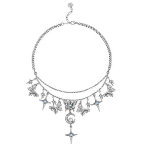 Star Moon Tassel Choker Necklace Harajuku Vintage Jewelry