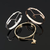 Crystal Butterfly Chain Bangles Bracelets Stainless Steel Cuff Bracelet