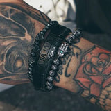 Hamsa Hand Charm Beads Bracelet Macrame Adjustable Men Women
