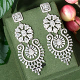 CZ Bridal Jewelry Long Dangle Wedding Earrings for Brides