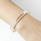 CZ Crystal Stainless Steel Women Bracelet Wristband for Wedding Party