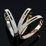 CZ Crystal Stainless Steel Women Bracelet Wristband for Wedding Party