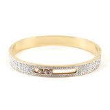 CZ Crystal Stainless Steel Women Bracelet Wristband for Wedding Party