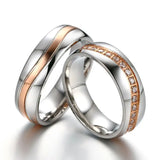 CZ Stones Wave Line Alliance Couple Anniversary Promise Ring