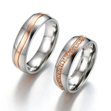 CZ Stones Wave Line Alliance Couple Anniversary Promise Ring