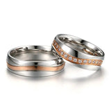CZ Stones Wave Line Alliance Couple Anniversary Promise Ring