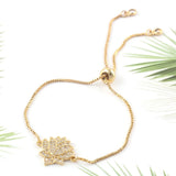 CZ Zircon Lotus Flower Yoga Charms Bracelet Women Bracelets & Bangles