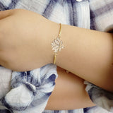 CZ Zircon Lotus Flower Yoga Charms Bracelet Women Bracelets & Bangles
