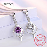 Moissanite Round Pendant Necklace 925 Sterling Silver Chain Wedding Jewelry