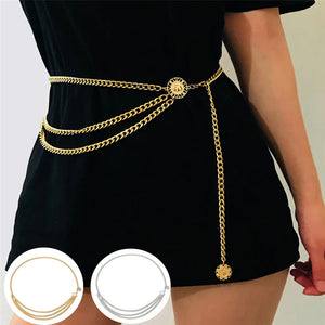 Women's Crystal Diamond Chain Fringes Belt