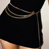 Women's Crystal Diamond Chain Fringes Belt