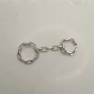 Double Layer Zircon Punk Jewelry Steampunk Ring