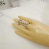 Double Layer Zircon Punk Jewelry Steampunk Ring
