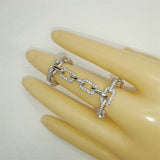 Double Layer Zircon Punk Jewelry Steampunk Ring
