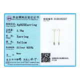 Champagne 925 Silver Drop Earrings Zircon Crystal Female Gift