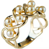 Champagne Pearl Engagement Wedding Ring Party Jewelry