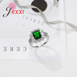 Green Cubic Zirconia Rings 925 Silver