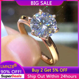Rose Ring 2.0ct Zirconia Wedding Band Silver Jewelry R170