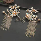 Chinese Wedding Bride Crown Pearl Tiara Headband Wedding Headpiece