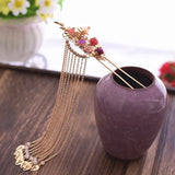 Chinese Hair Stick Comb Earrings Bridal Tiara Set