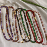 Colorful Bling CZ Choker Necklace Crystal Stone Chain