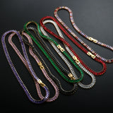 Colorful Bling CZ Choker Necklace Crystal Stone Chain