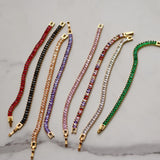 Colorful Bling CZ Choker Necklace Crystal Stone Chain