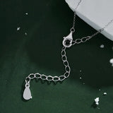 925 Sterling Silver Zircon Pearl Snowflake Necklace