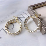 Circle Big Hoop Earrings Micro-inlay CZ Women Party Wedding Bride Drop Earing