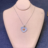 Citrine Pendant Yellow 925 Silver Diamond Necklace