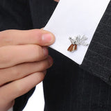 Christmas Deer Head Copper Cufflinks French Cuff Links