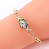 Evil Eye Charm Bracelet 18k Plated CZ Bangle Jewelry Gift